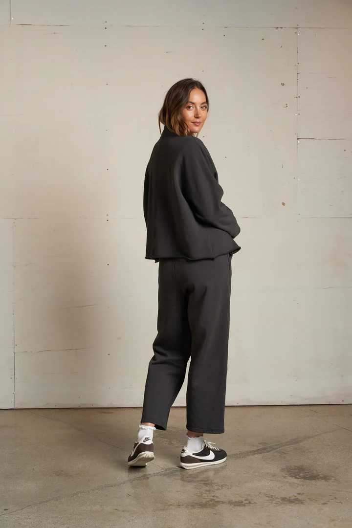 Vintage Black Olivia Fleece Cardigan