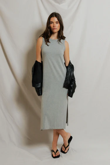 Heather Grey Lanell Supima Cotton Sleeveless Dress