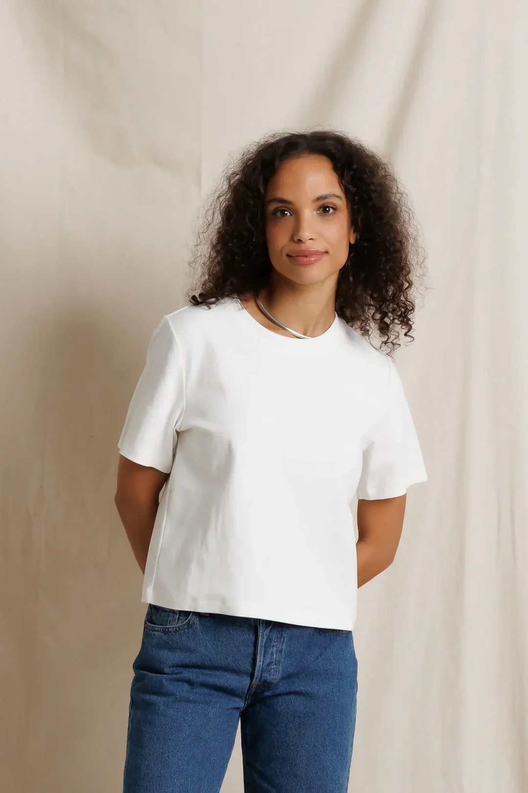 White Atlas Heavy Jersey Crew Tee