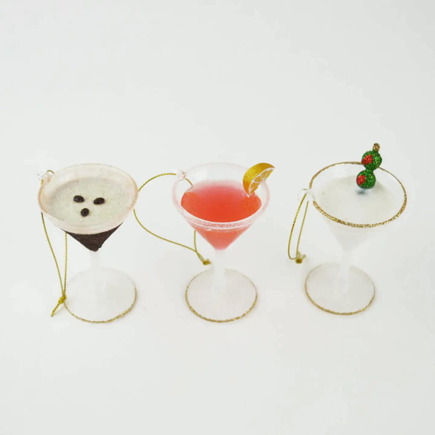 Martini Ornament Set