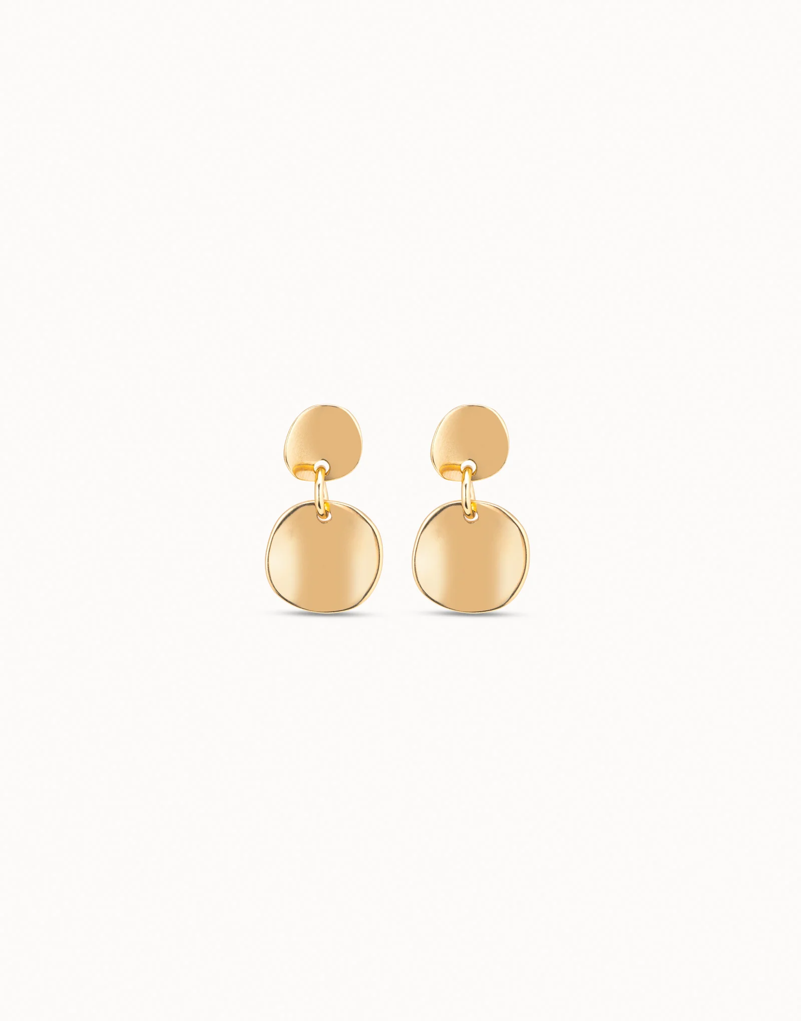 Gold Circle Drop Earrings