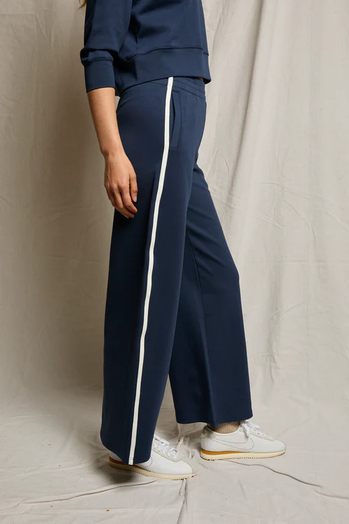 Navy Mikos Wide Leg Travel Pant w/Pockets