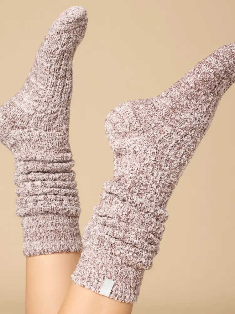 Heather Espresso Slouchy Marshmallow Socks