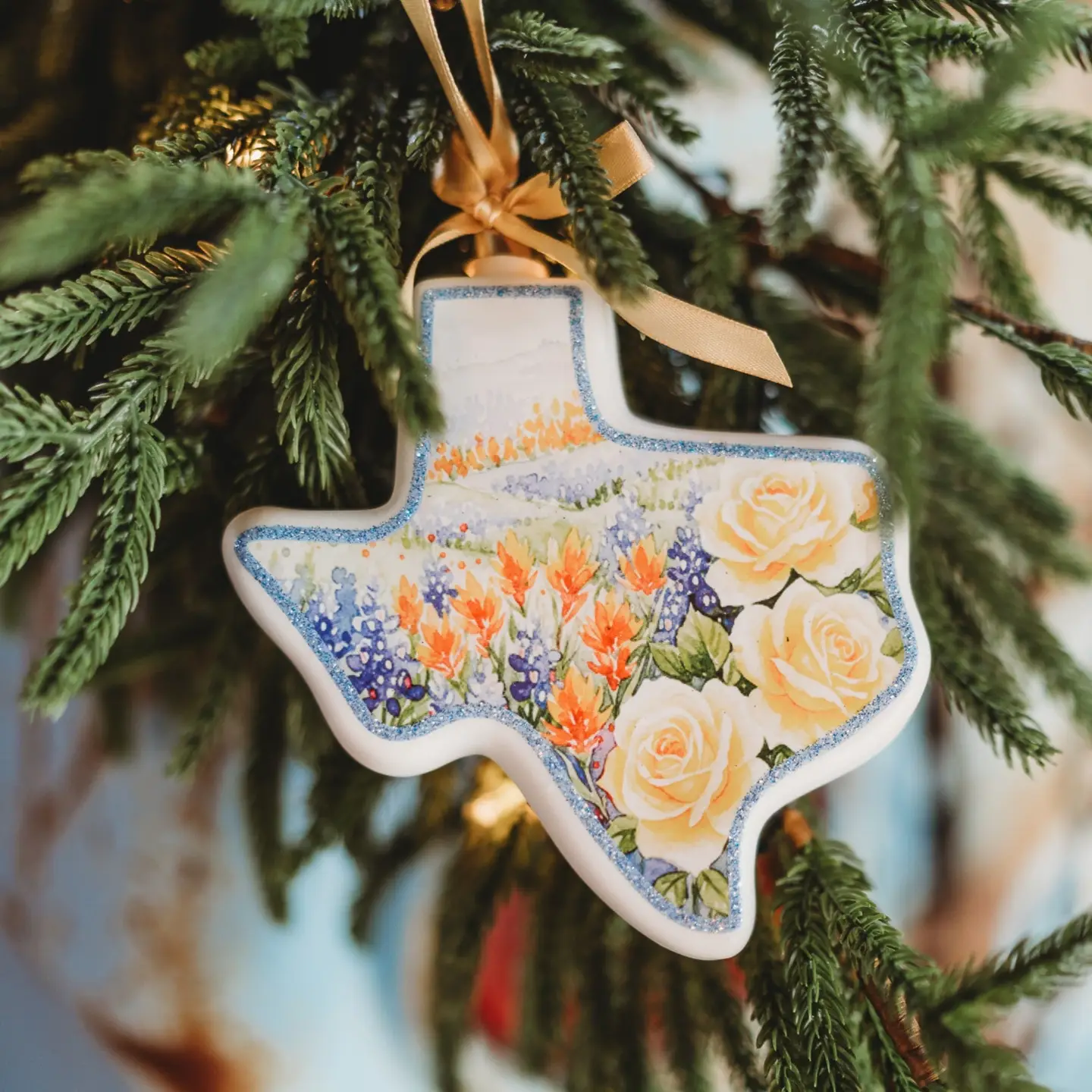 State of Texas Wildflowers Blown Glass Ornament – 2026