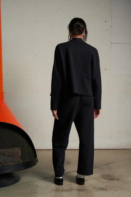 True Black Olivia Fleece Cardigan