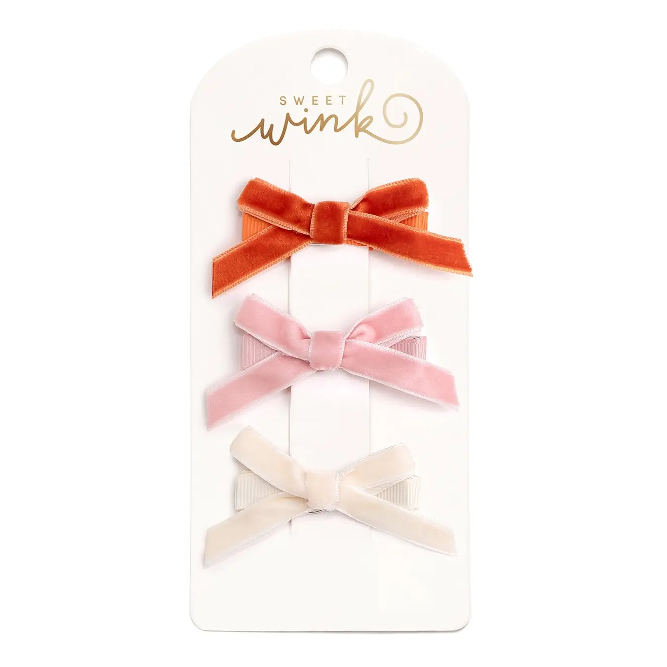 Mini Velvet Bow Clip Set