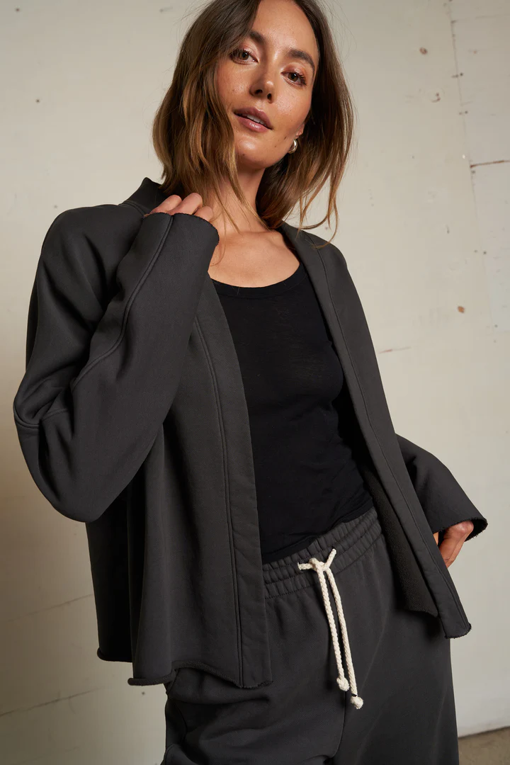 Vintage Black Olivia Fleece Cardigan