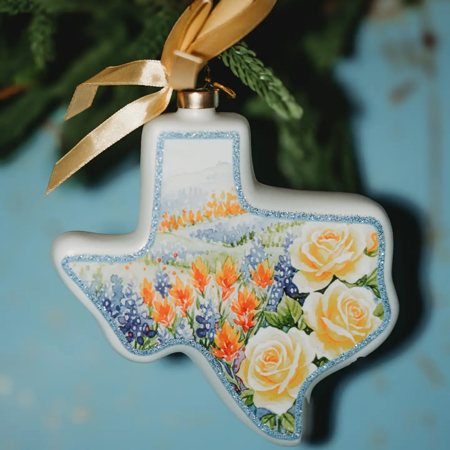 State of Texas Wildflowers Blown Glass Ornament – 2026