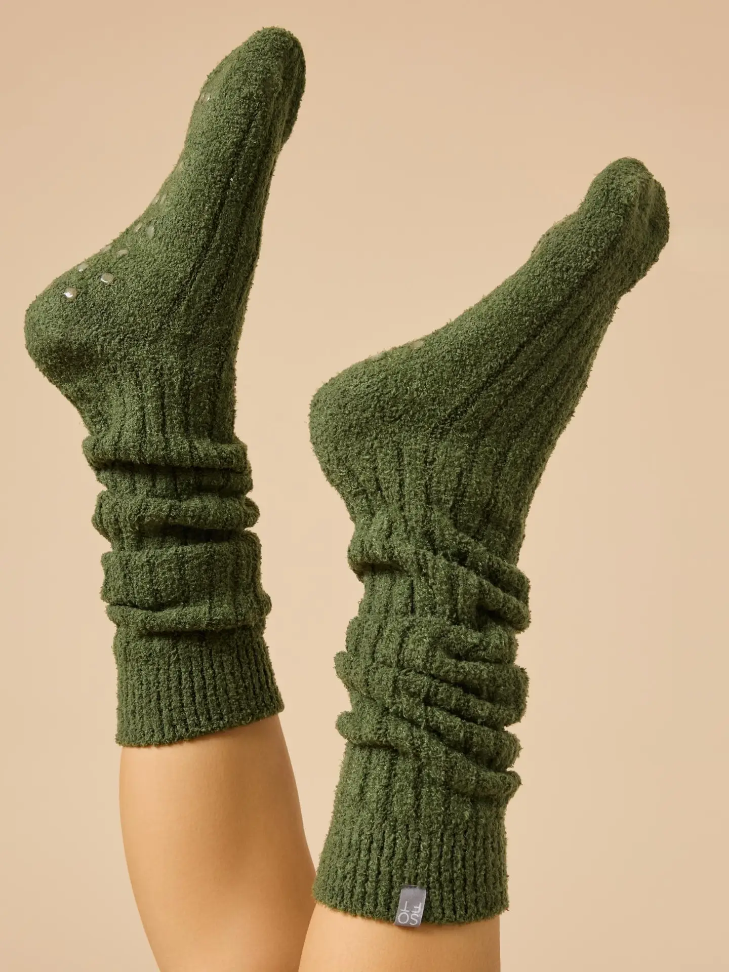 Olive Slouchy Marshmallow Socks