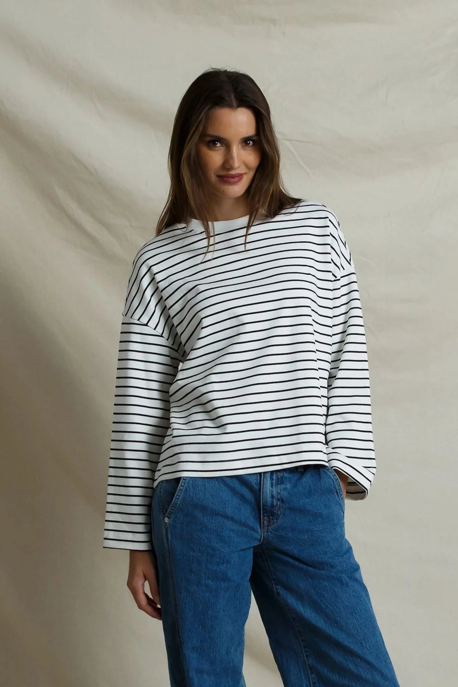 Mariana Heavy Jersey Top in Stripe