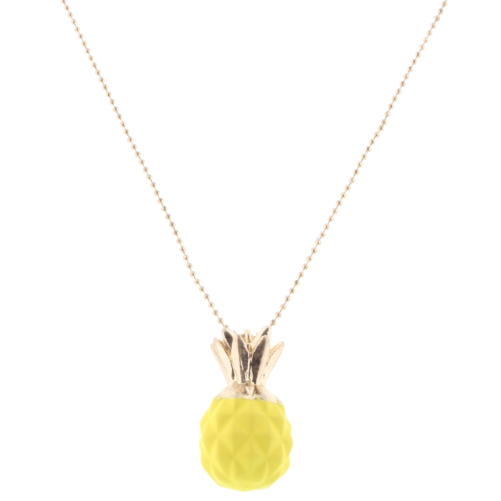 14" Yellow/Gold Pineapple Necklace