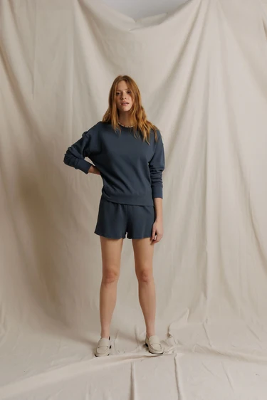 Layla French Terry Sweat Shorts in Turbulence