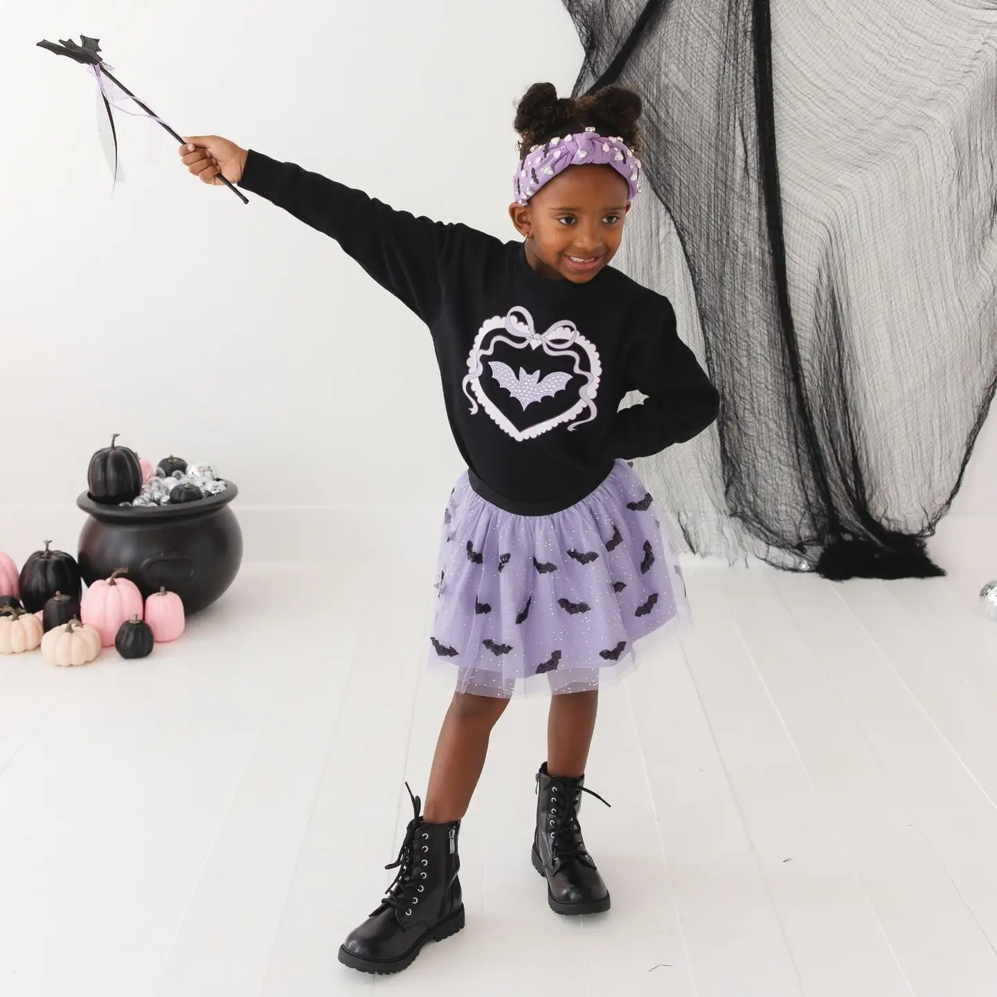 Glitter Bat Halloween Wand