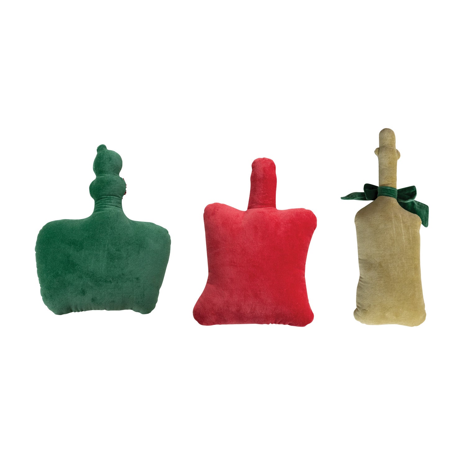 Bottle Shaped Holiday Pillows