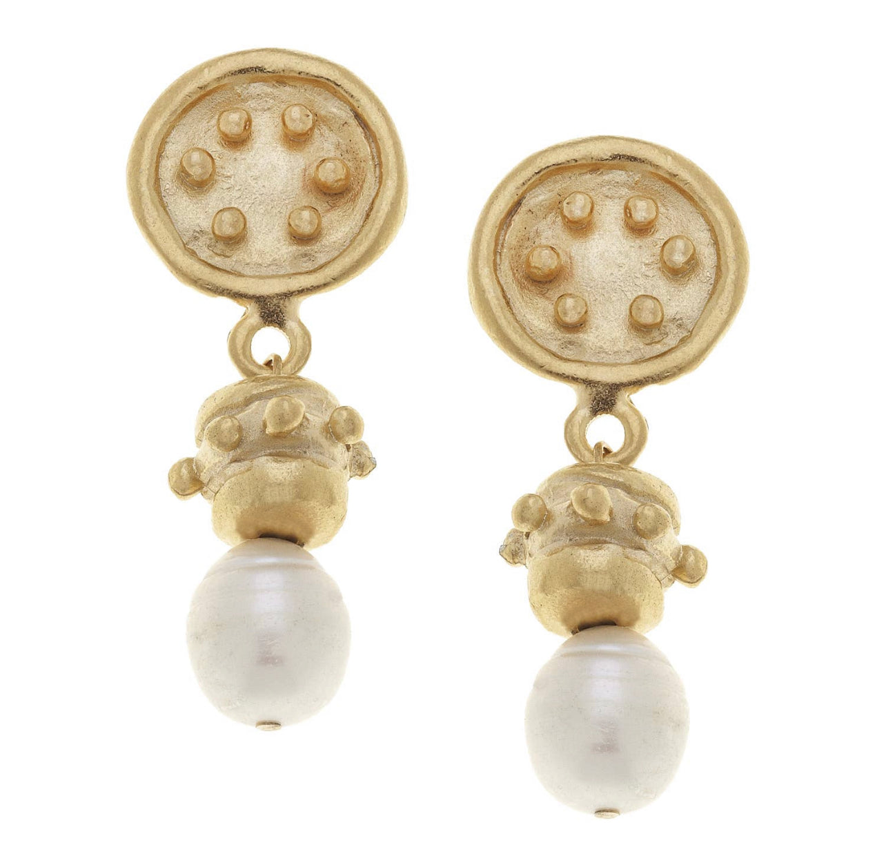 Gold & Pearl Clip-On Earring