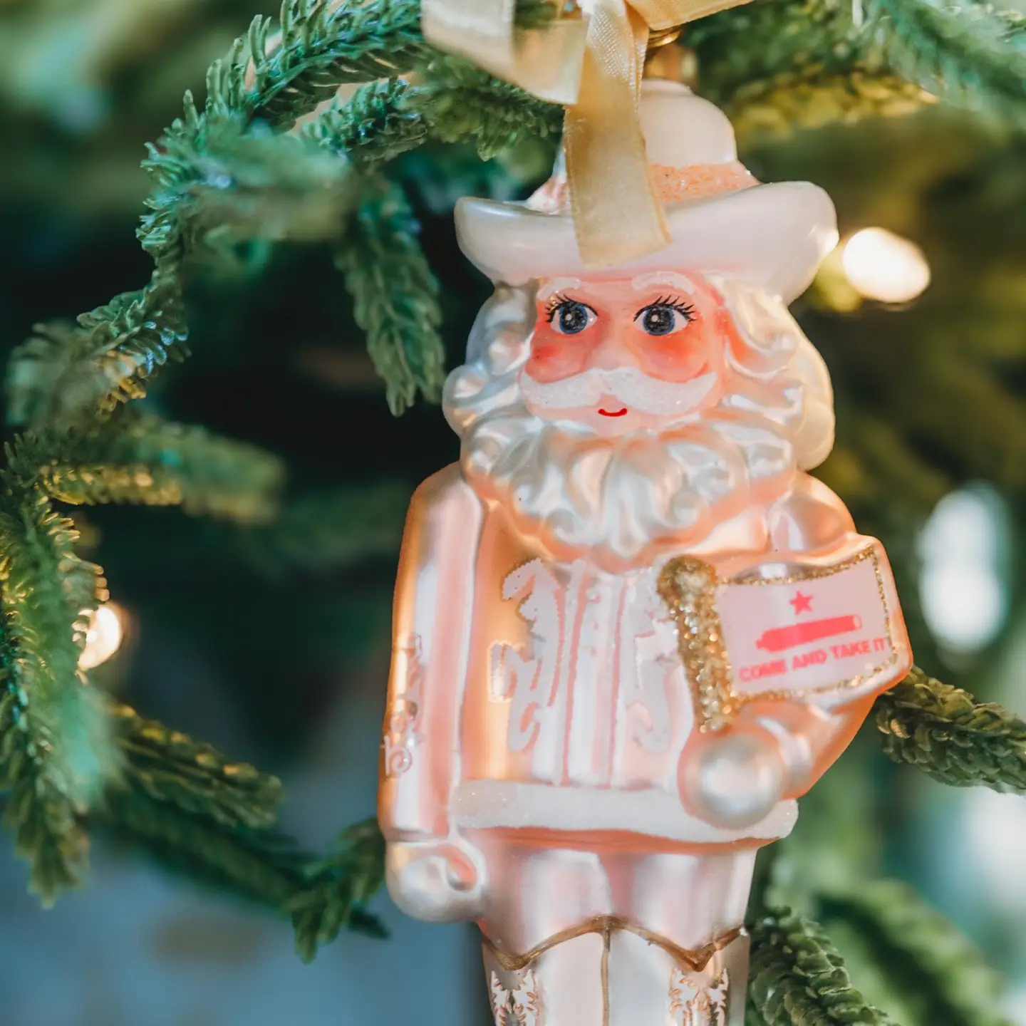 Texas Cowboy Nutcracker Blown Glass Christmas Ornament – 2026