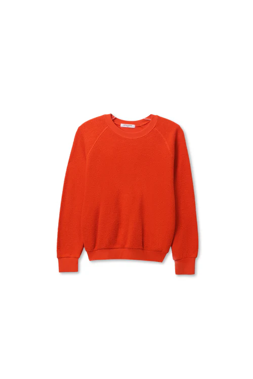 Tomato Ziggy Inside Out Fleece Shrunken Crewneck