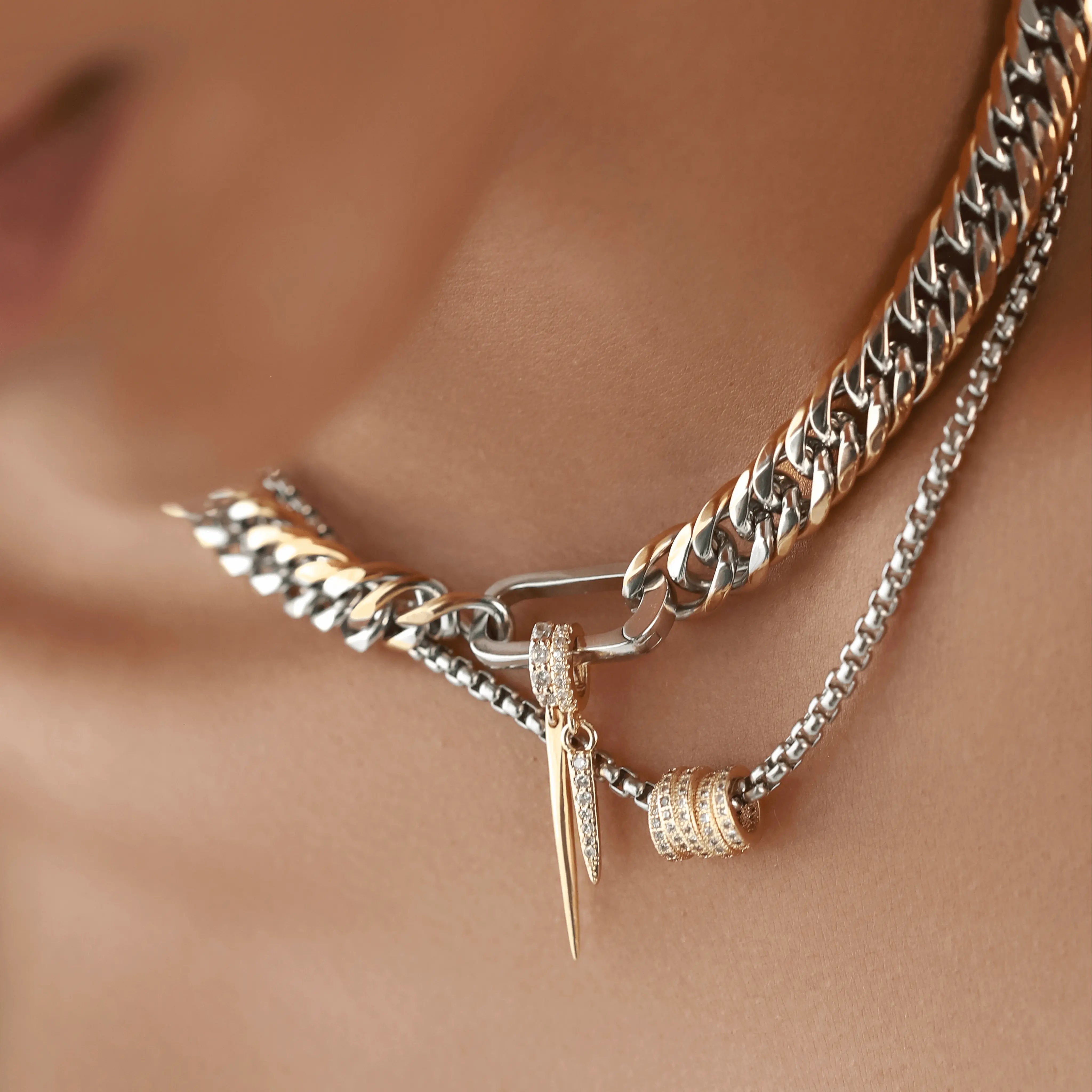 Just Click Nut Layered Necklace Set