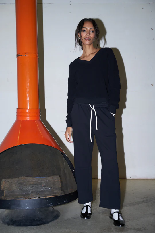 True Black Fallon Fleece Barrel Sweat Pant