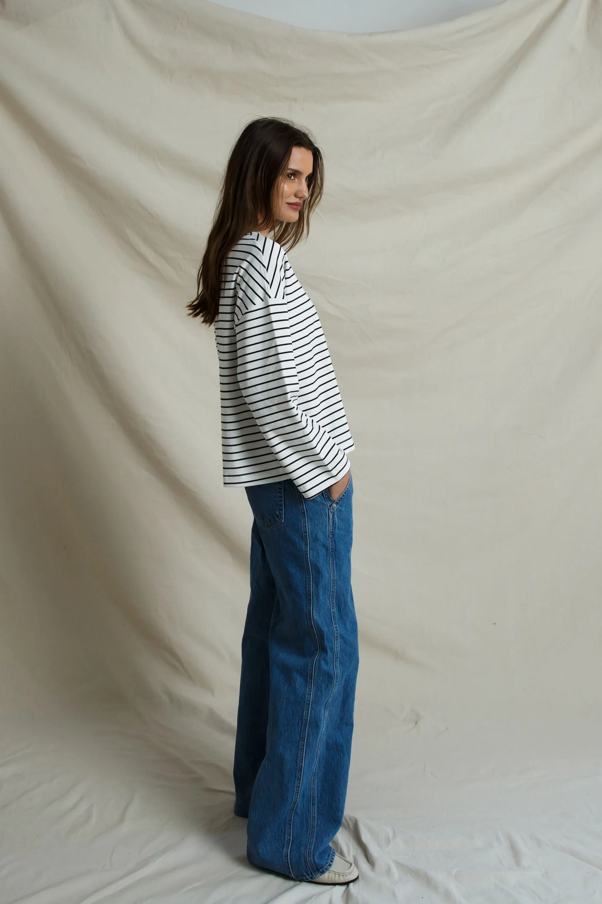 Mariana Heavy Jersey Top in Stripe