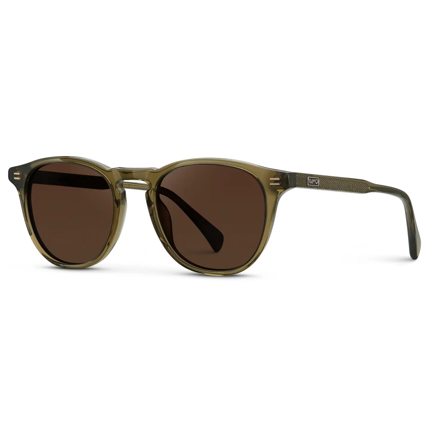 Cameron Sunglasses in Khaki Green/Dark Brown Lens