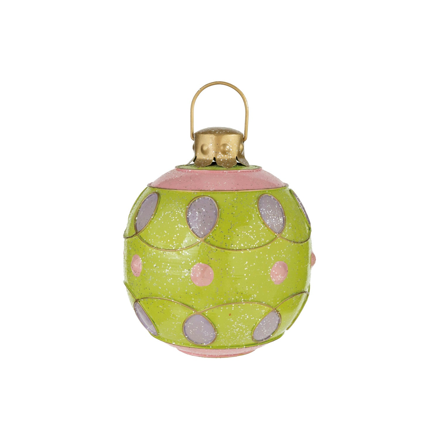 Oversized 9" Painted Metal Ball Ornament