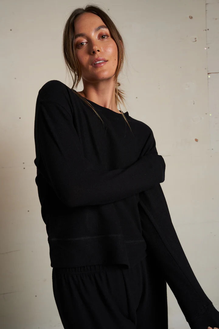 True Black Selma Brushed Sweater Sweatshirt