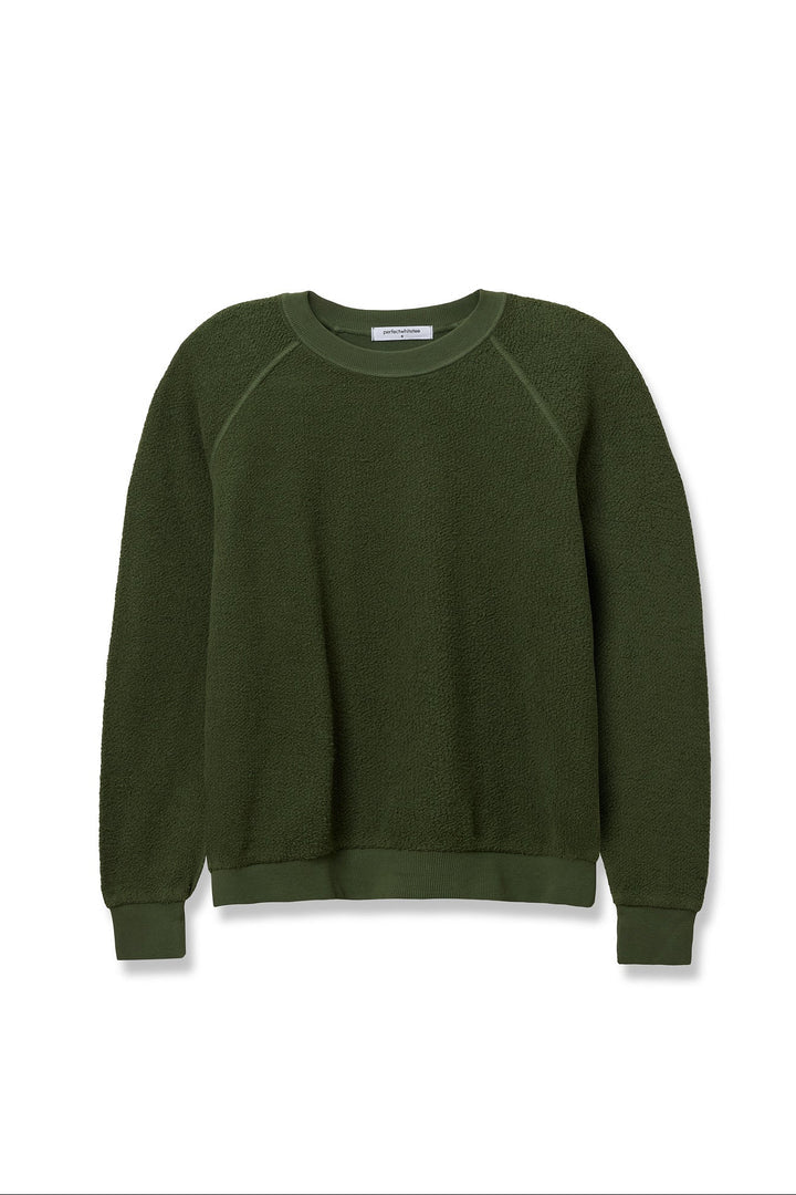 Fern Green Ziggy Inside Out Fleece Shrunken Crewneck