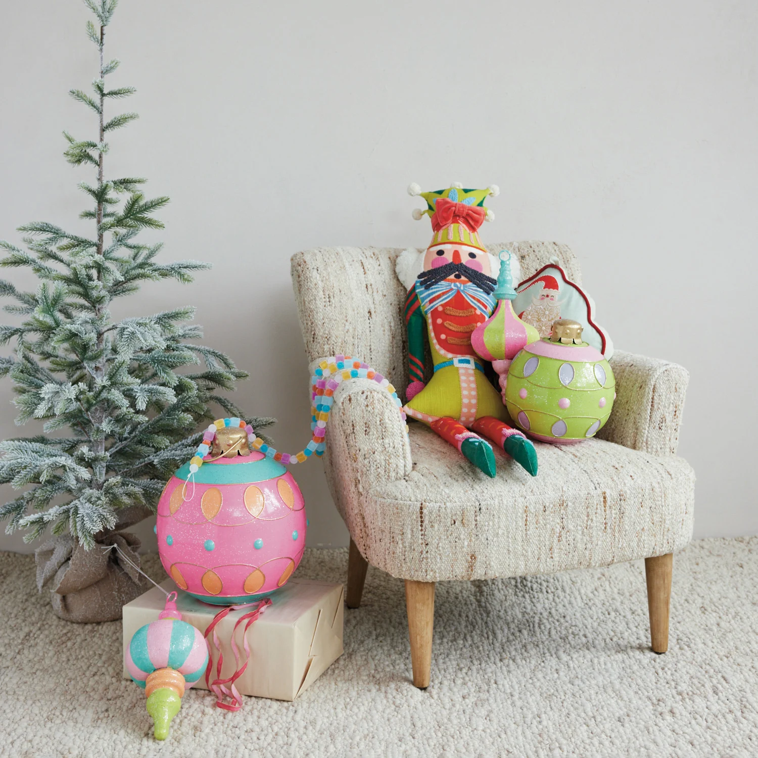 Oversized 12" Painted Metal Ball Ornament