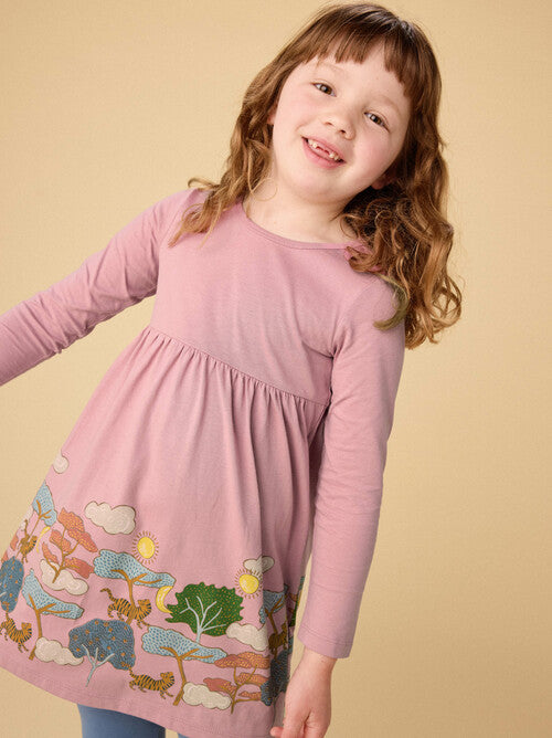 Hydrangea Tiger Story Skirted Dress