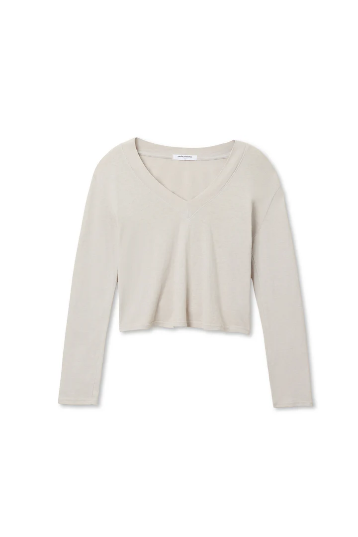 Silver Fiona LS Recycled V-Neck