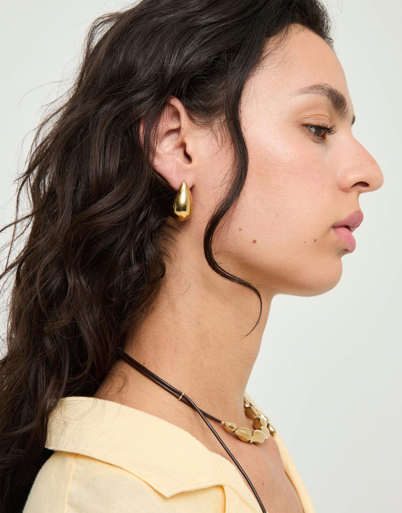Gold Corium Tear Drop Earrings