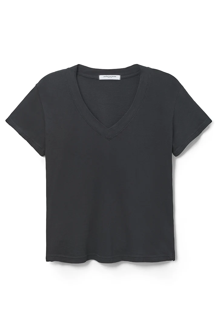 Hendrix Crispy Lightweight Cotton Boxy V-Neck Tee