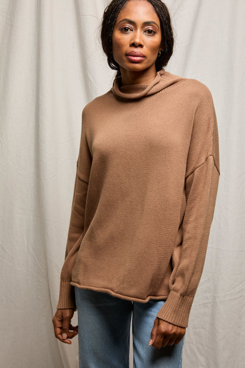Mocha Avery Cotton Sweater