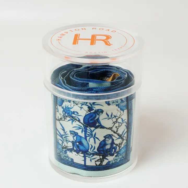 Blue Chinoiserie Monkeys Twilly Set