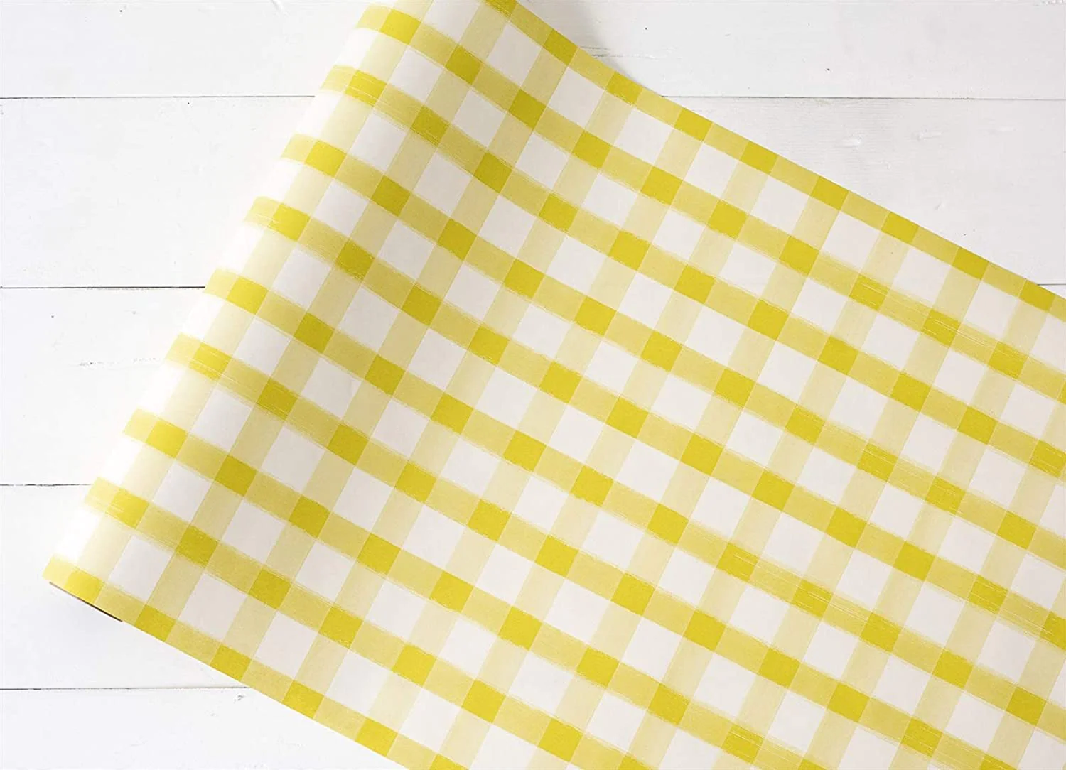Yellow Painted Check Table Runner