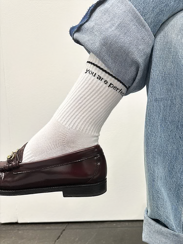 'You Are Perfect" White Socks