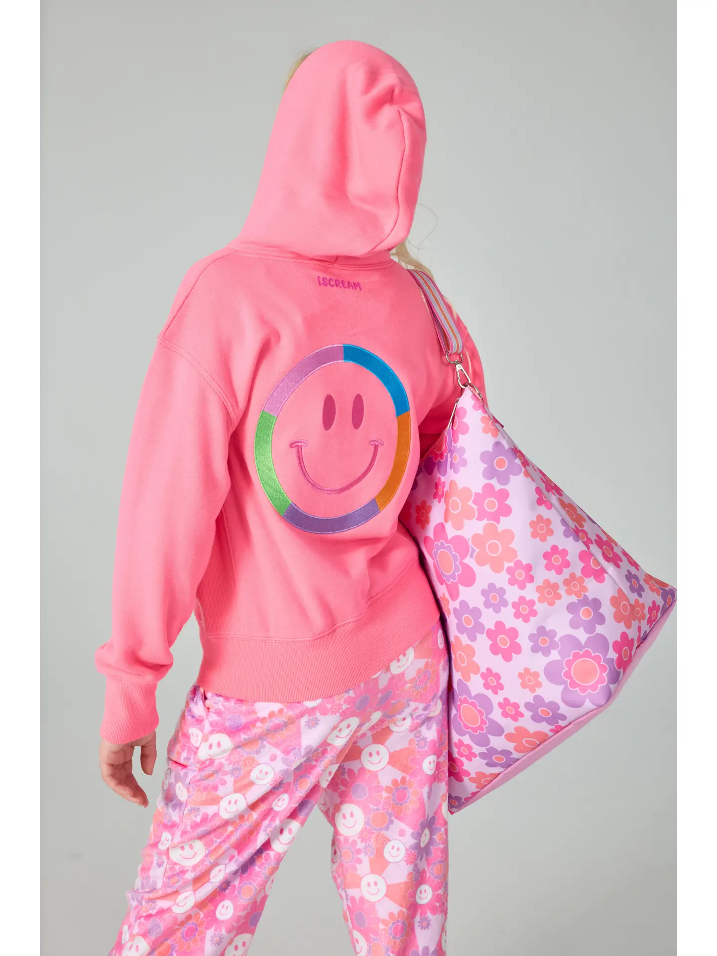 Hot Pink Smile Zip-Up Hoodie