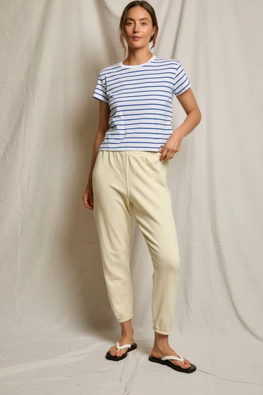 Cobalt Stripe Everett Boxy Crewneck Tee