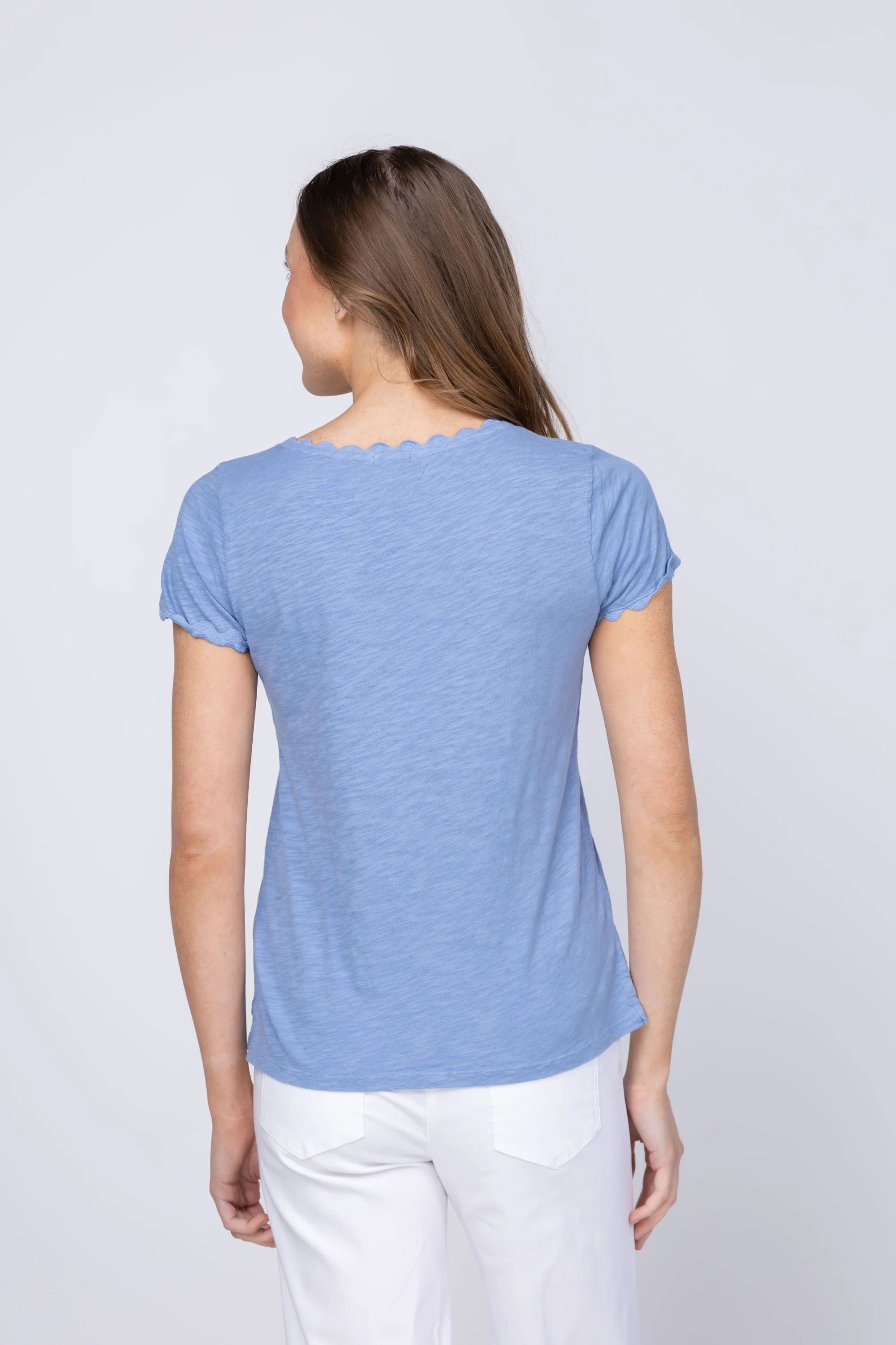 Washed Denim Ric-Rac Tee