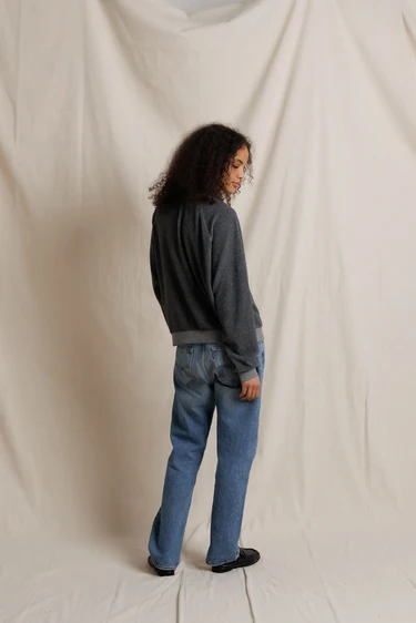 Dark Heather Ziggy Oversized Fleece Crewneck