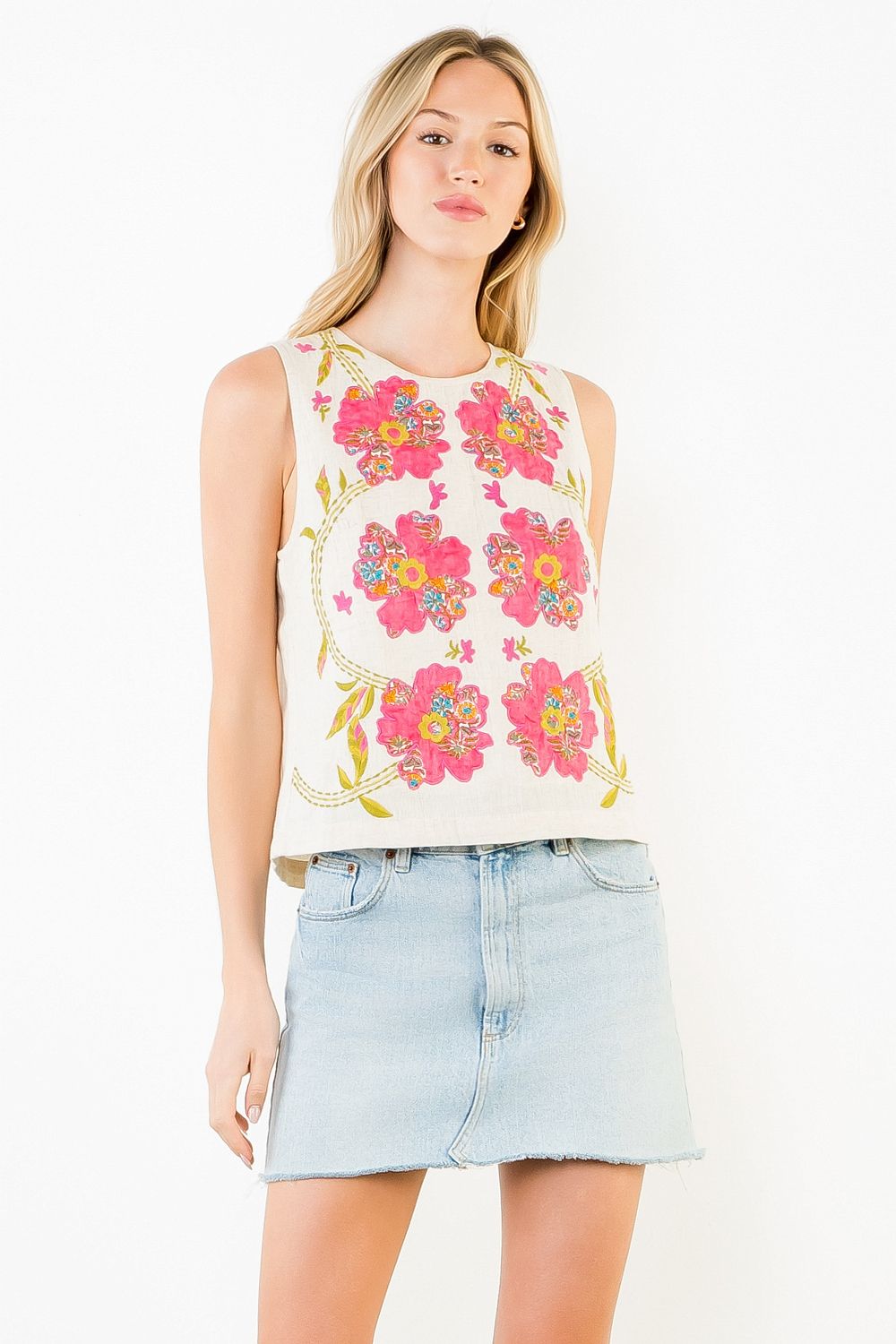 Mary Embroidered Sleeveless Top
