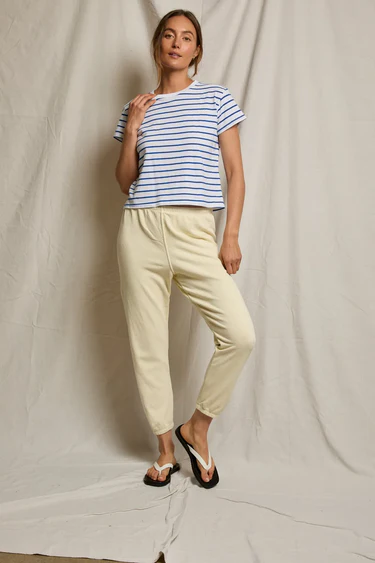 Cobalt Stripe Everett Boxy Crewneck Tee
