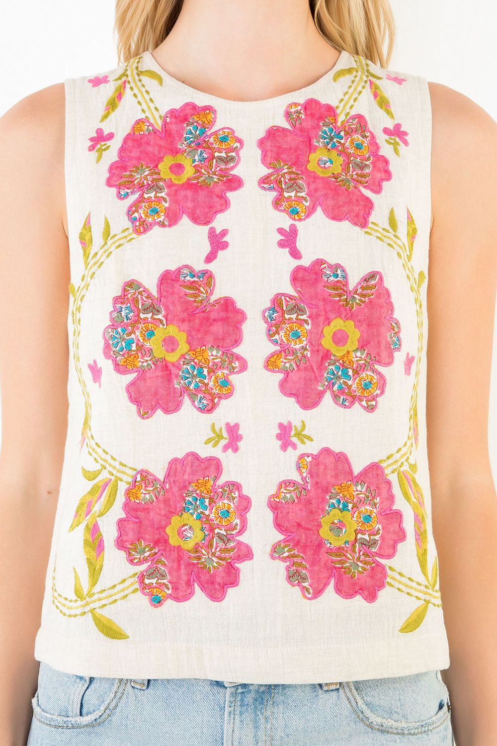 Mary Embroidered Sleeveless Top