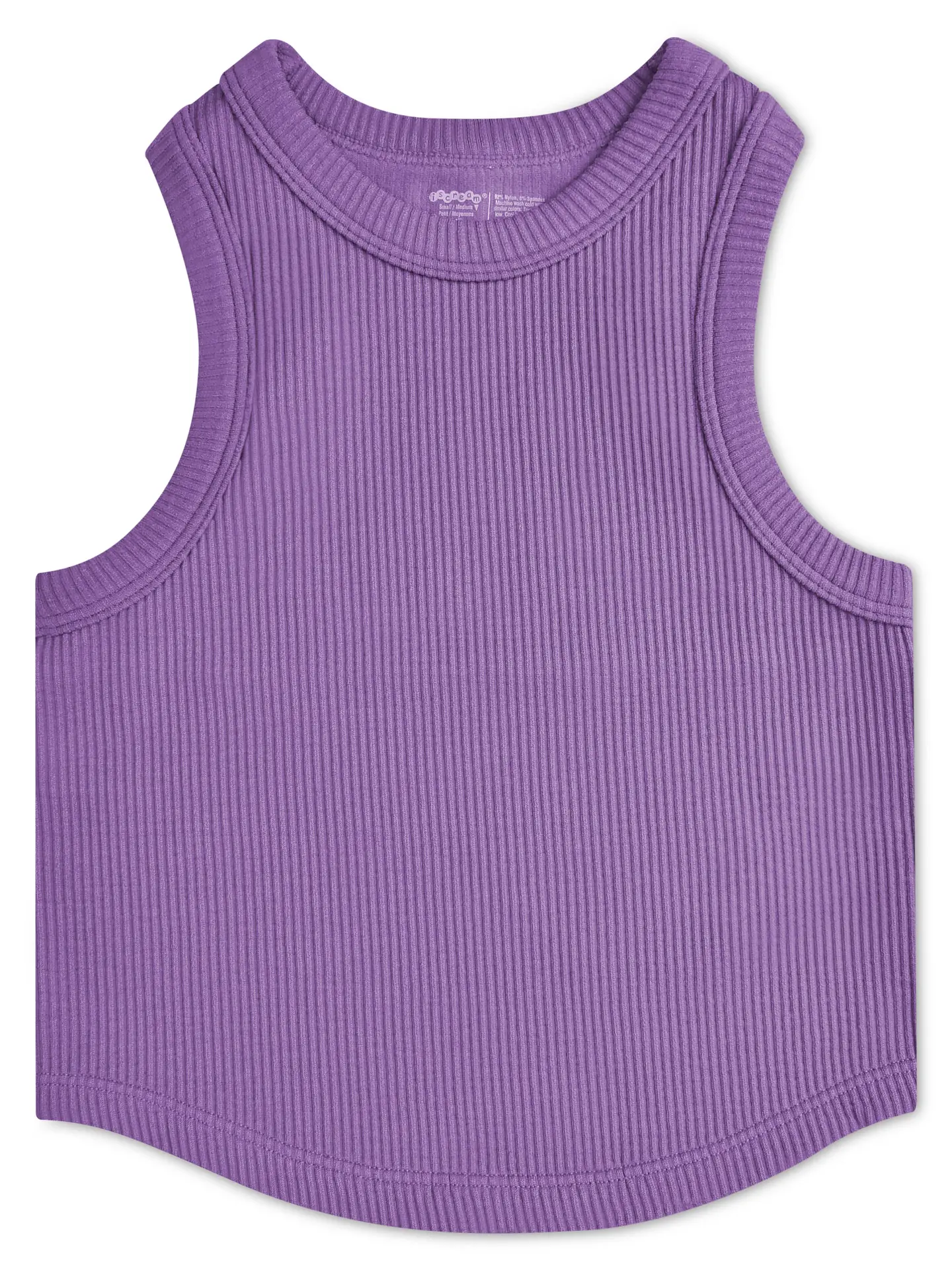 Vivid Violet Cropped Ribbed Racerback Tank Top