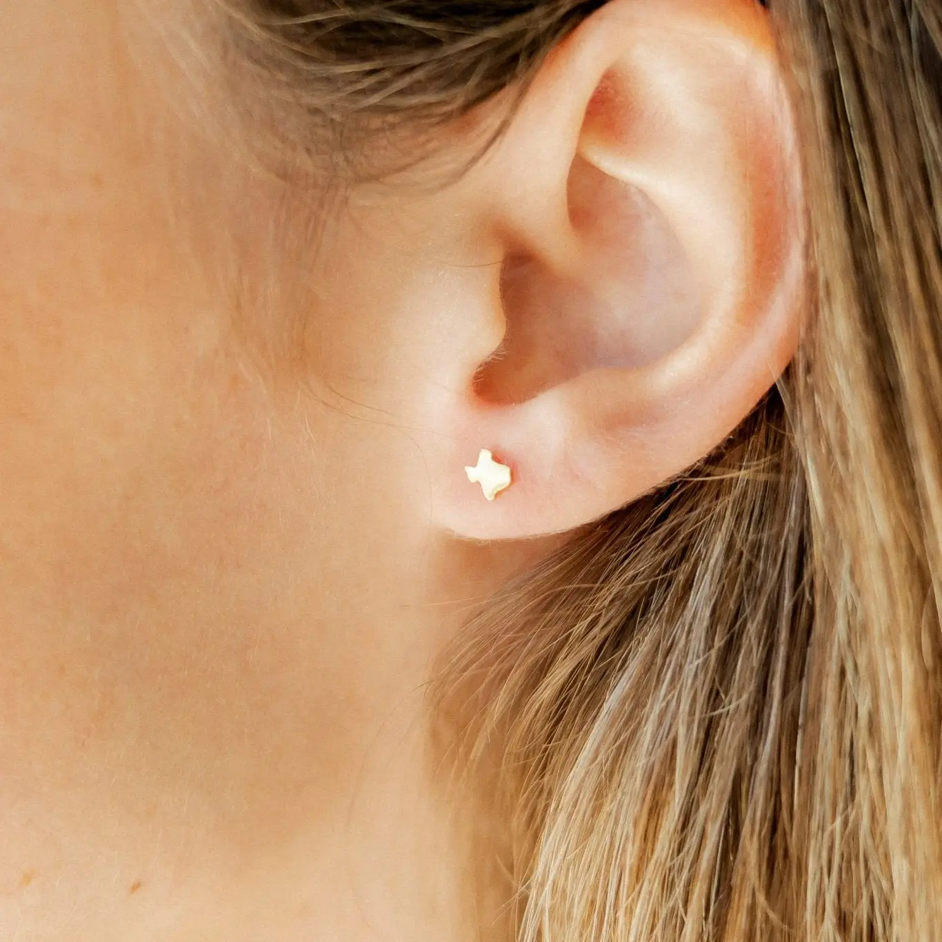 Petite Texas Gold Screwback Stud Earrings