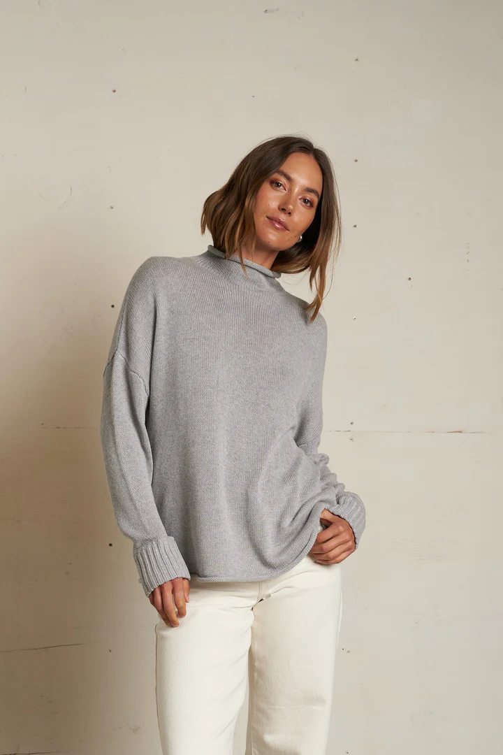 Heather Grey Nova Cashmere Sweater