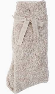 CozyChic® Heathered Socks - Stone/White