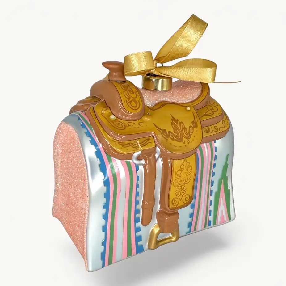 Western Saddle Blown Glass Texas Christmas Ornament – 2026