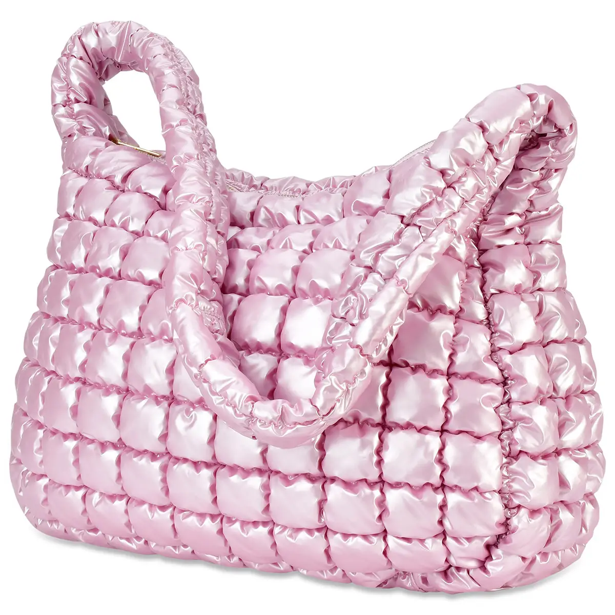 Icy Rose Puffer Overnight Bag